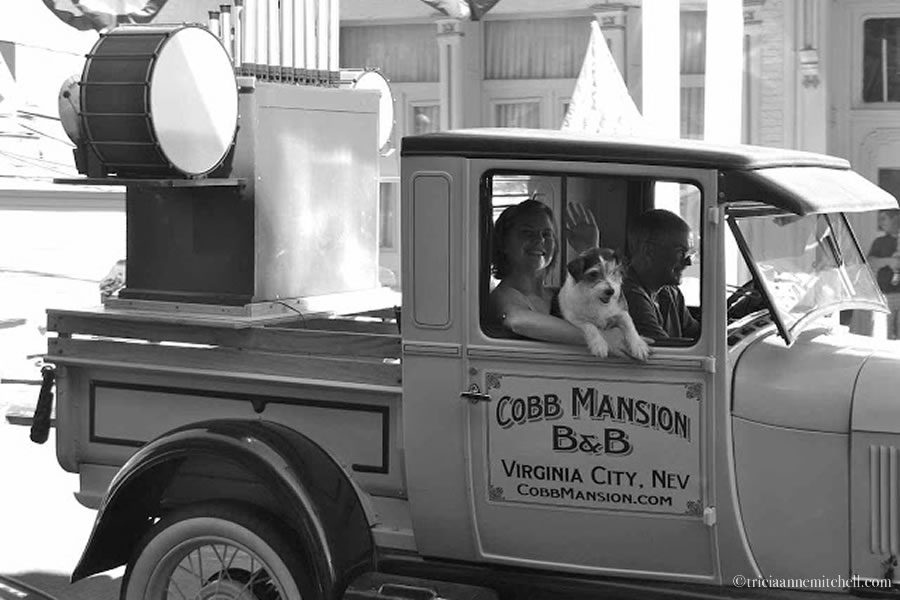 Cobb Mansion B & B Virginia City Nevada Dog in Truck