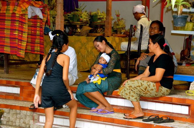 Mother and child at Jinbaran ceremony for infant