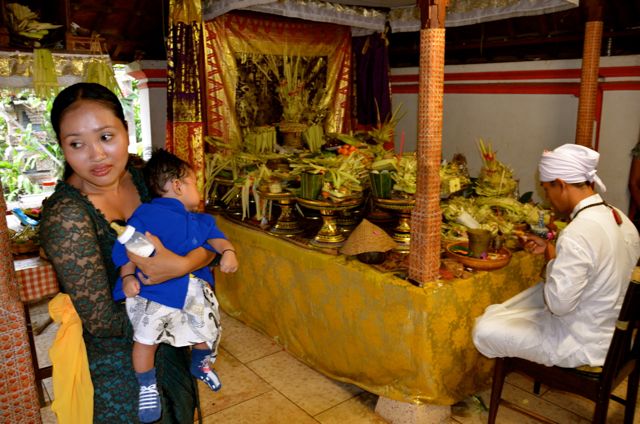 Offerings for infant ceremony in Jinbaran