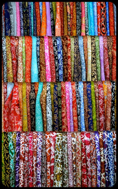 Batik silk scarves in Bali Balinese batik silk scarves for sale.