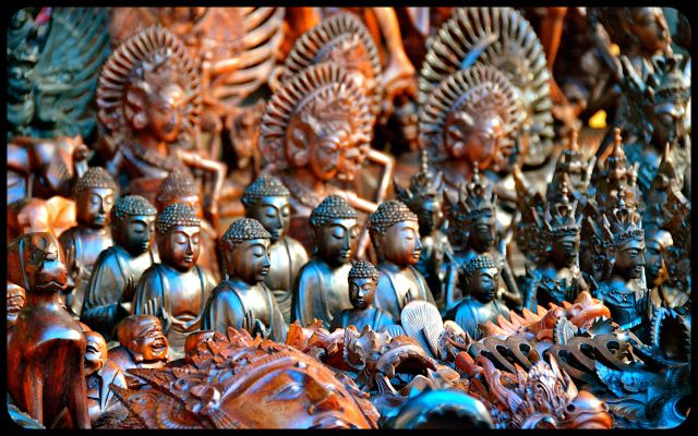 Buddhas for Sale in Bali Market