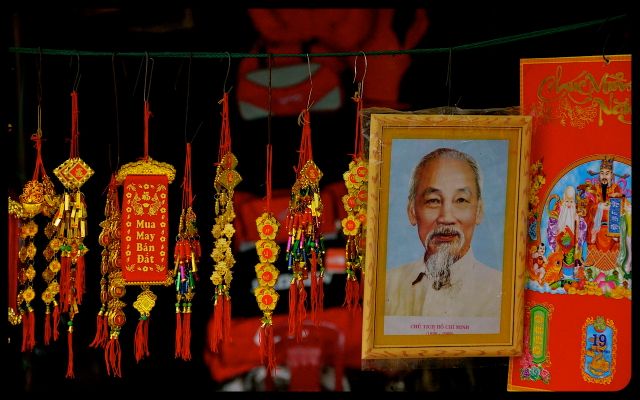 Ho Chi Minh and Tet New Year Decorations for sale in Hoi An Vietnam Ho Chi Minh and Tet New Year Decorations for sale in Hoi An Vietnam