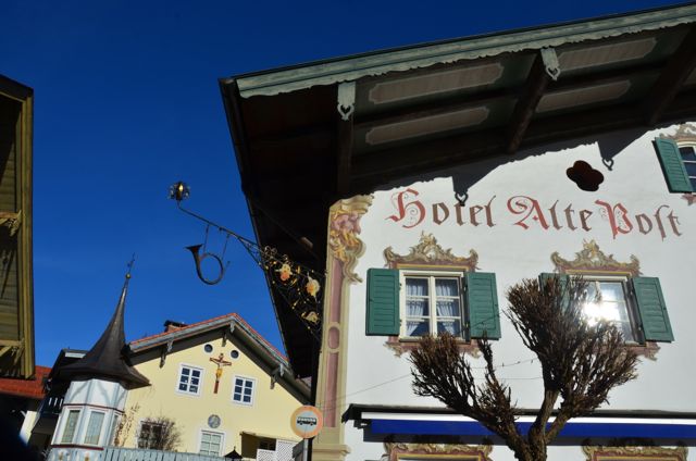 Oberammergau building with fresco Hotel Alte Post