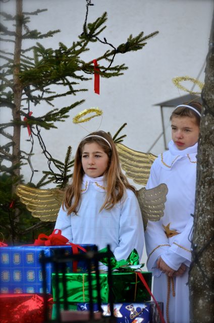 Girls dressed as angels in Bavaria, Germany.