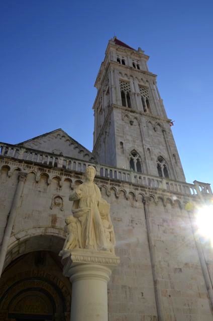 The exterior of The Cathedral of Saint Lawrence in Trogir, Croatia.