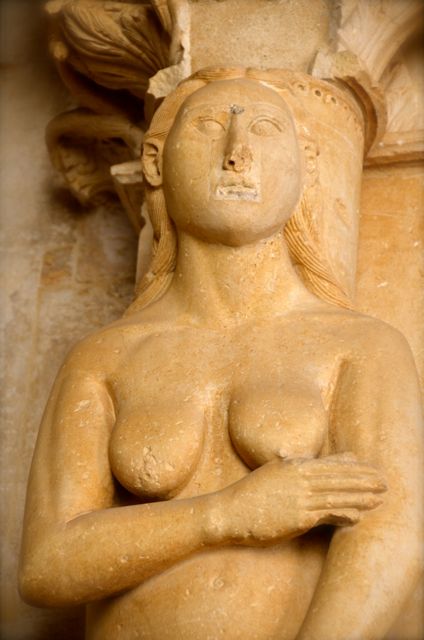 Eve statue at the St. Lawrence Cathedral in Trogir, Croatia, in a Portal designed by Radovan.