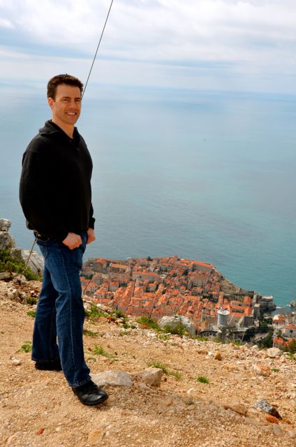 Shawn overlooking old town dubrovnik and adriatic