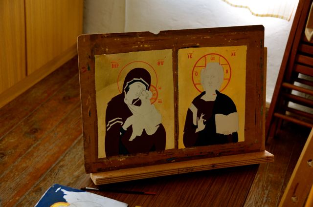 Byzantine icon workshop in Kastraki Dimitrios Moulas03