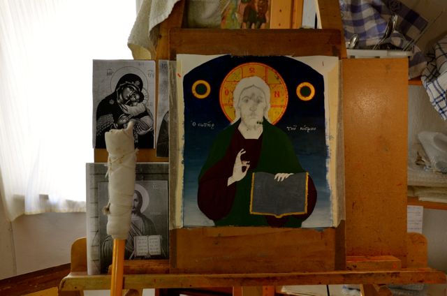 Byzantine icon workshop in Kastraki Dimitrios Moulas05