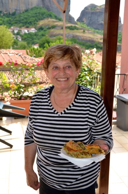 Greek spanakopita in Meteora, Greece