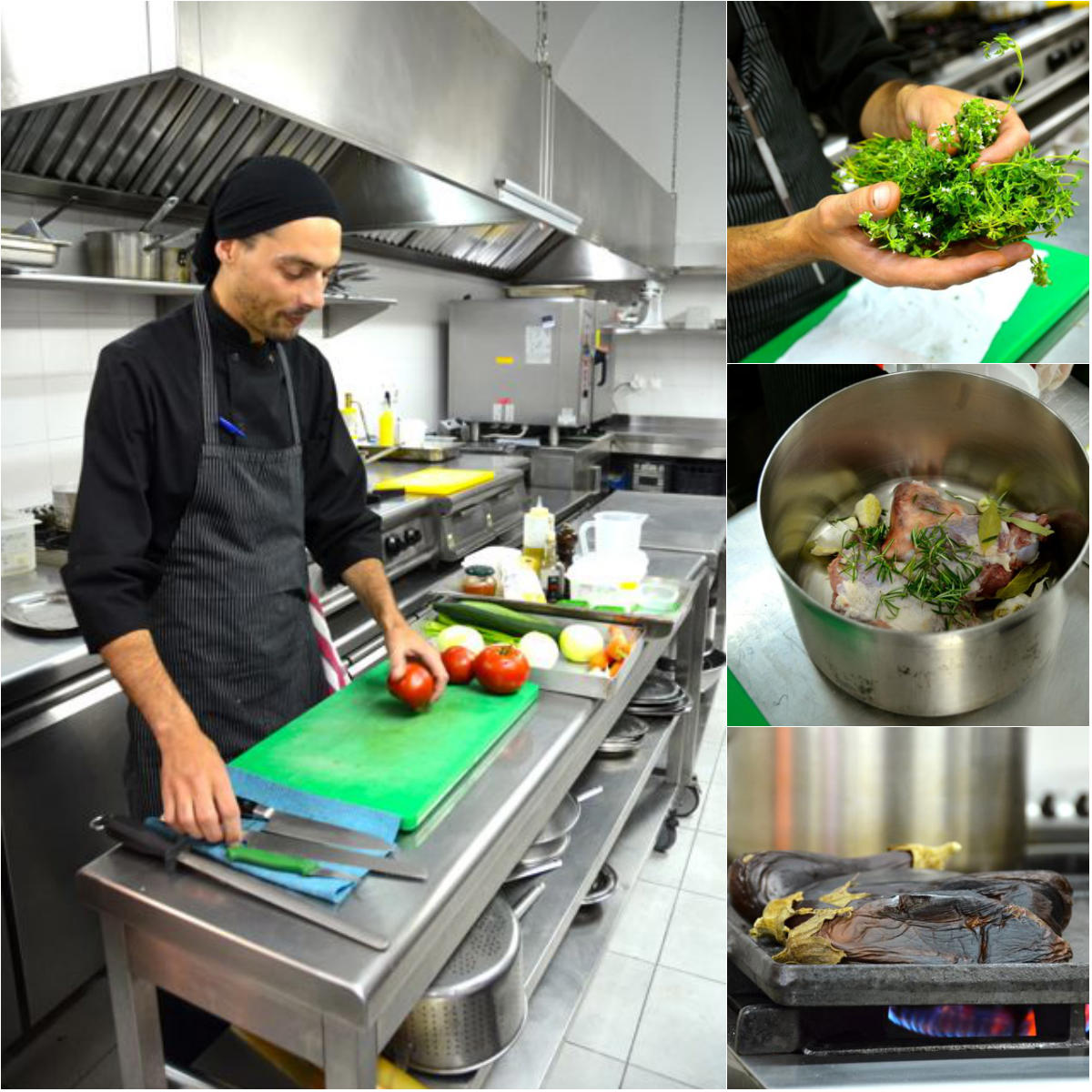 Santorini cooking class in the kitchen