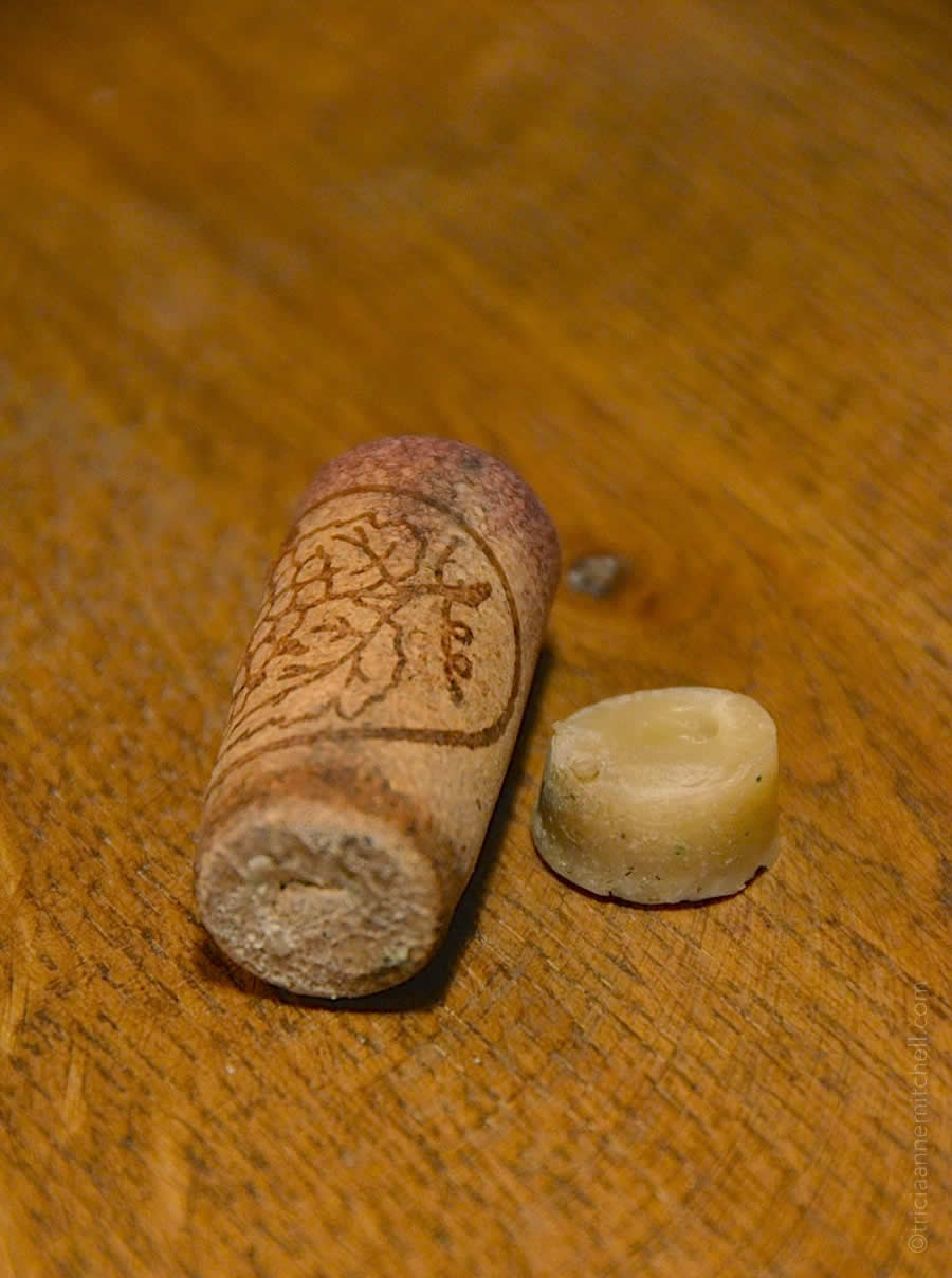 cork and wax used to age Croatian wine underwater