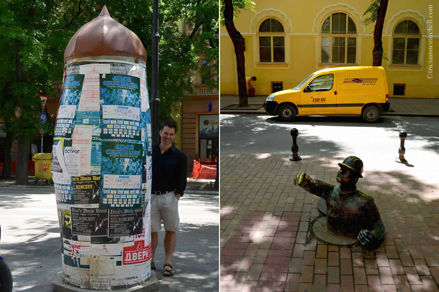 Subotica Man Sidewalk Advertising Morris Column