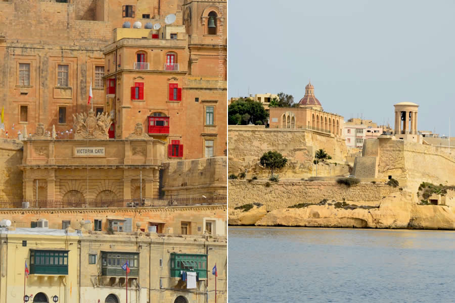 Valletta View from Grand Harbour Victoria Gate Lower Barrakka Gardens Siege Bell