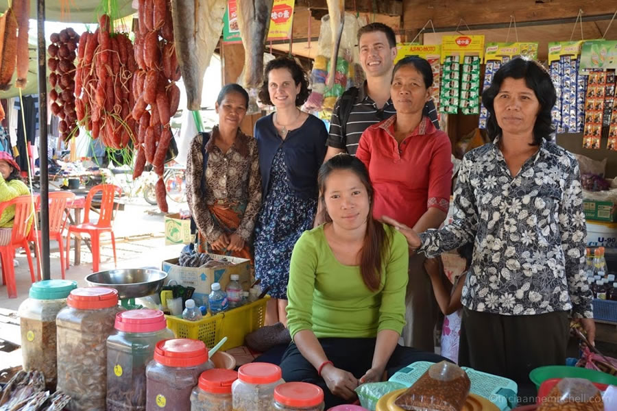 visiting fresh market Cambodia