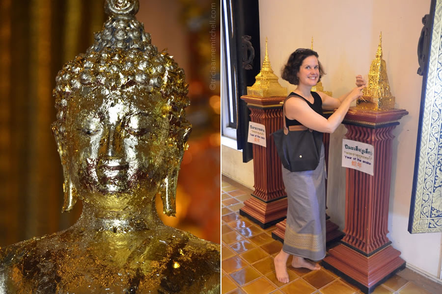 gold leaf Buddha Chiang Mai