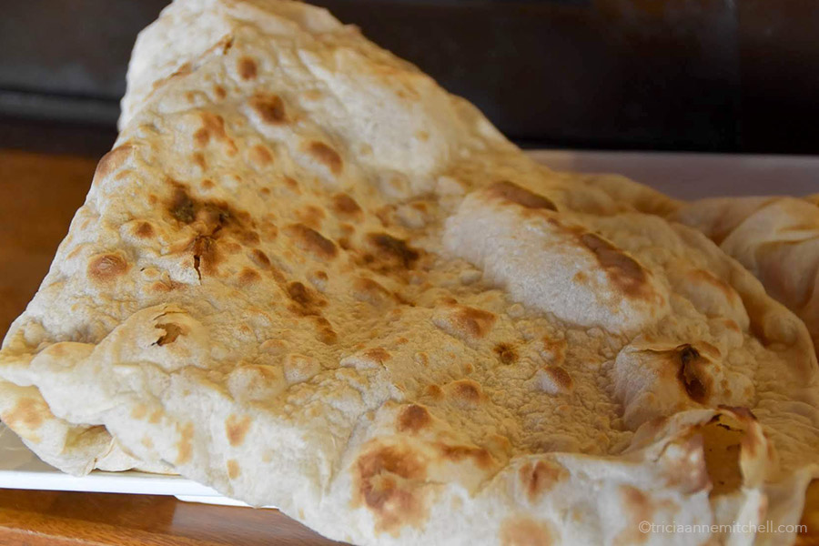 Close-up of Armenian lavash flatbread.