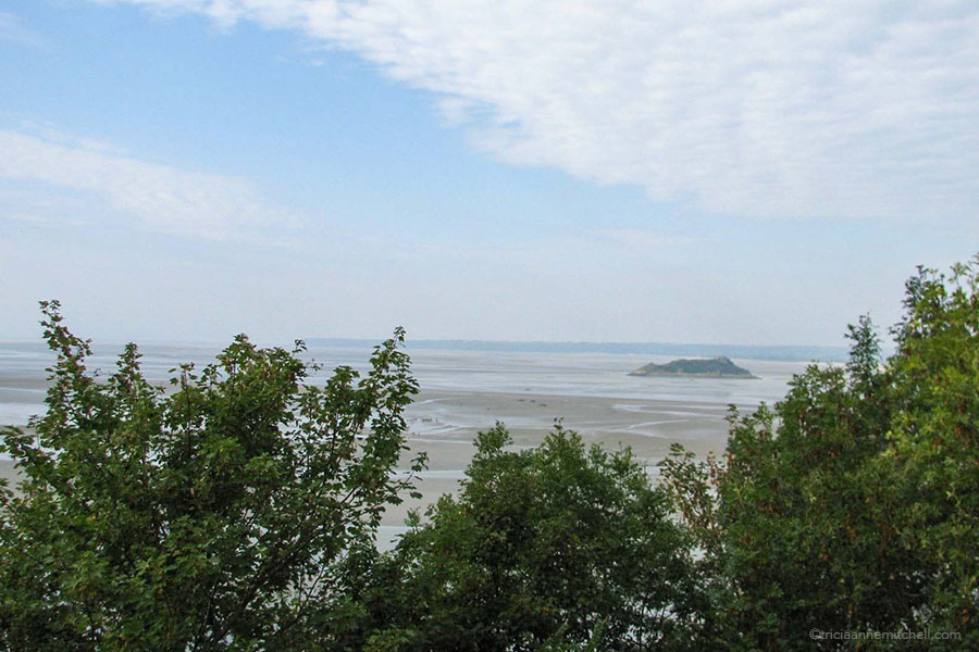 View of sandbar during low-tide, from Mont Saint Michel.