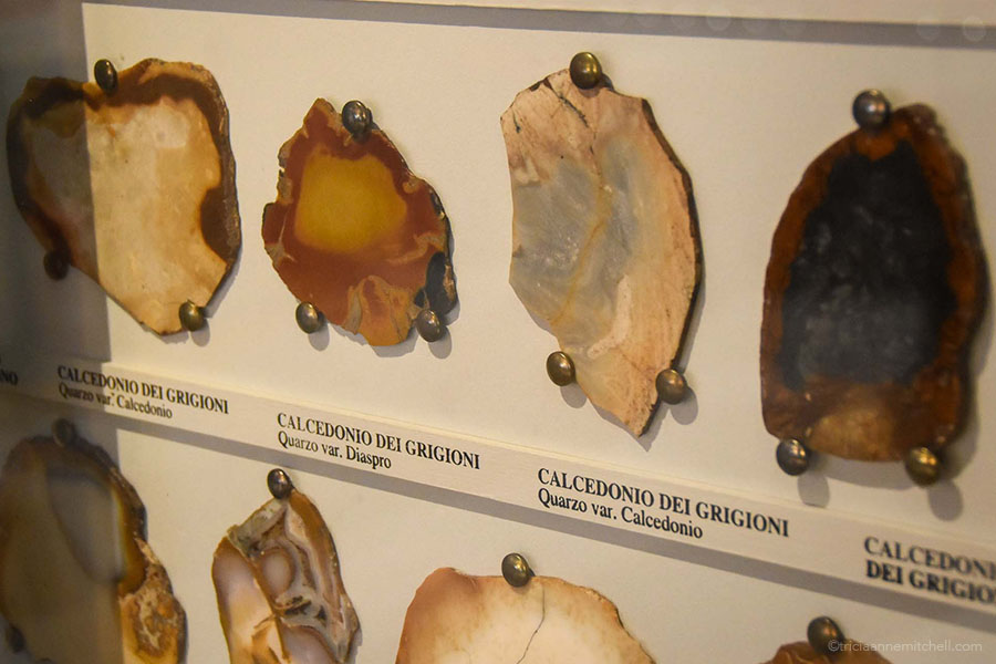 a variety of stone samples used for making "Pietra Dura" artwork.